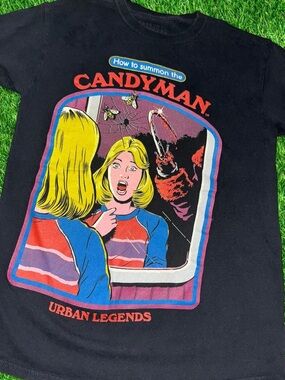 Urban Legends Candy Man tee - black and multi-coloured streetwear Tee